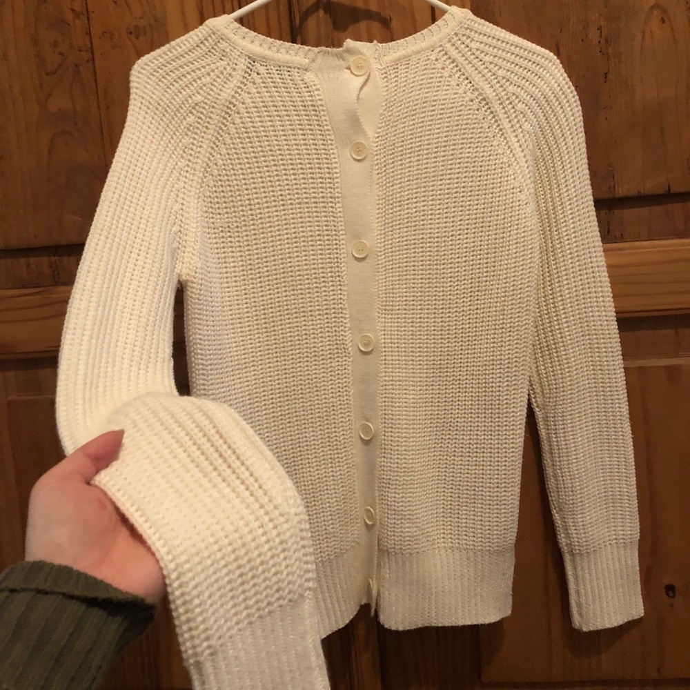 Zara cream knit sweater with buttons